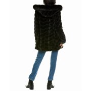 Via Spiga womens Herringbone Plush Coat, m, Black