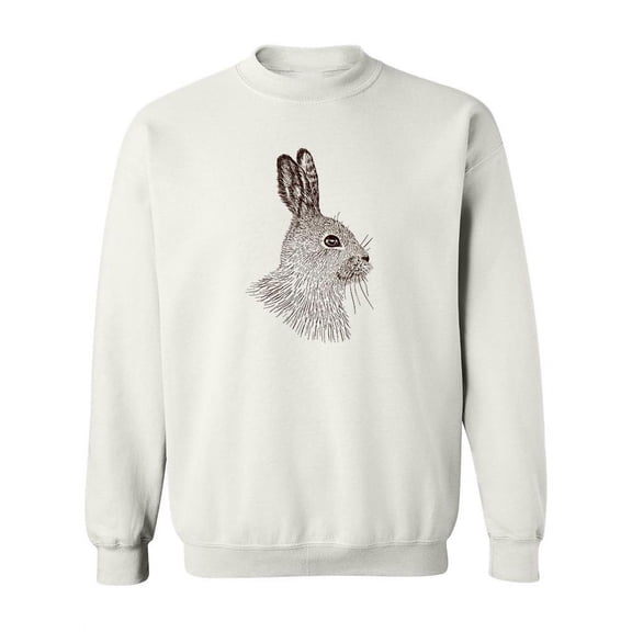 Rabbit Drawing Side View Sweatshirt Women -Image by Shutterstock, Female Small