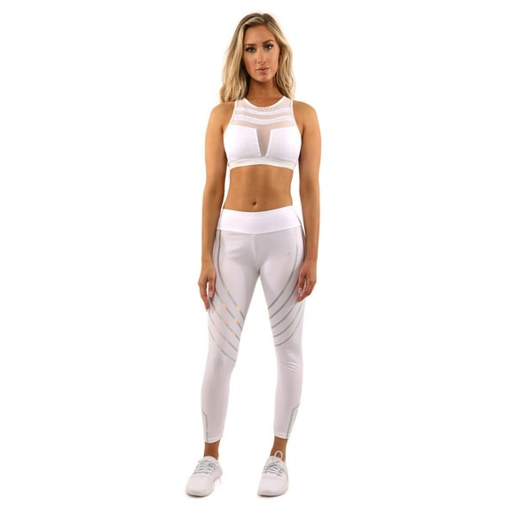 LAGUNA SET - LEGGINGS & SPORTS BRA - WHITE ( Small)