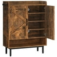 thumbnail image 3 of Yaheetech 5 Tier Country Style Shoe Cabinet with Barn Inspired Doors, Rustic Brown, 3 of 7