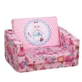 thumbnail image 2 of Qaba Kids Fold-Out Couch/Chair Lounger with Space-Themed Washable Fabric & Removable Cushion for 3-6 Years Old, Pink, 2 of 9