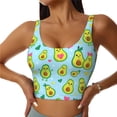 thumbnail image 3 of Goofa Cartoon Avocado Printed Sports Bras for Women, High Impact Running Bra Workout Crop Tank Tops Longline Sports Bra Push up-Small, 3 of 9