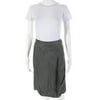 Pre-owned|Giorgio Armani Womens Satin Knee Length Side Ruffle Pencil Skirt Gray Size IT 40