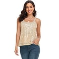 thumbnail image 4 of PrettyGuide Women's All Sequin Tank Tops Loose Flowy Sparkly Camisole Vest Club Party Shirt Top, 4 of 8