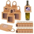 thumbnail image 1 of 25 cajas de papel kraft para botellas de vino, resistentes, plegables, para dulces, decorativas, para vino, cajas de regalo colgantes, juegos de accesorios para vino., 1 of 5