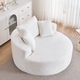 thumbnail image 4 of Noble House Chenille Sponge Single Sofa,Fluffy Modern Sleeper Chair,Beige, 4 of 6