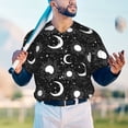 thumbnail image 5 of KLL Crescent and Stars for Men's Baseball Shirts,Short Sleeve Casual Shirts Button Down Shirt for Men Beach Summer Wedding Shirt-XX-Large, 5 of 7