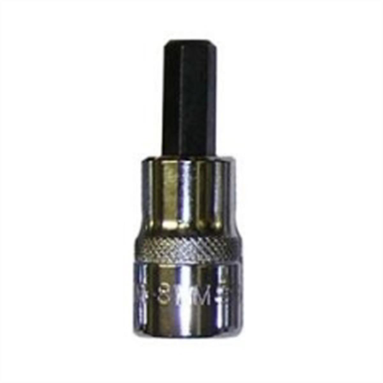 VIM Tools 8 mm Hex Bit, Satin Chrome 3/8 Inch Square Drive Bit
