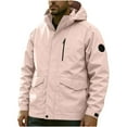 thumbnail image 4 of Rutainlusire Mens Windbreaker Hooded Jacket Men's Solid Color Outdoor Climb Sport Run Pocket Zipper Water Repellent Detachable Hat Long Sleeved Jackets, 4 of 5