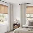 thumbnail image 6 of Jainmy Linen-Look Semi-Sheer Curtains, Back Tab Drapes with Hooks Living Room Bedroom ,Set of 2 Panels,52x108 inch, Natural, 6 of 10