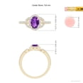 thumbnail image 4 of ANGARA Natural Vintage Style Oval Amethyst Halo Ring in 14K Yellow Gold for Women (Size-7x5mm) | February Birthstone, Birthday, Anniversary, Jewelry Gift for Women | Natural Amethyst Ring, 4 of 8