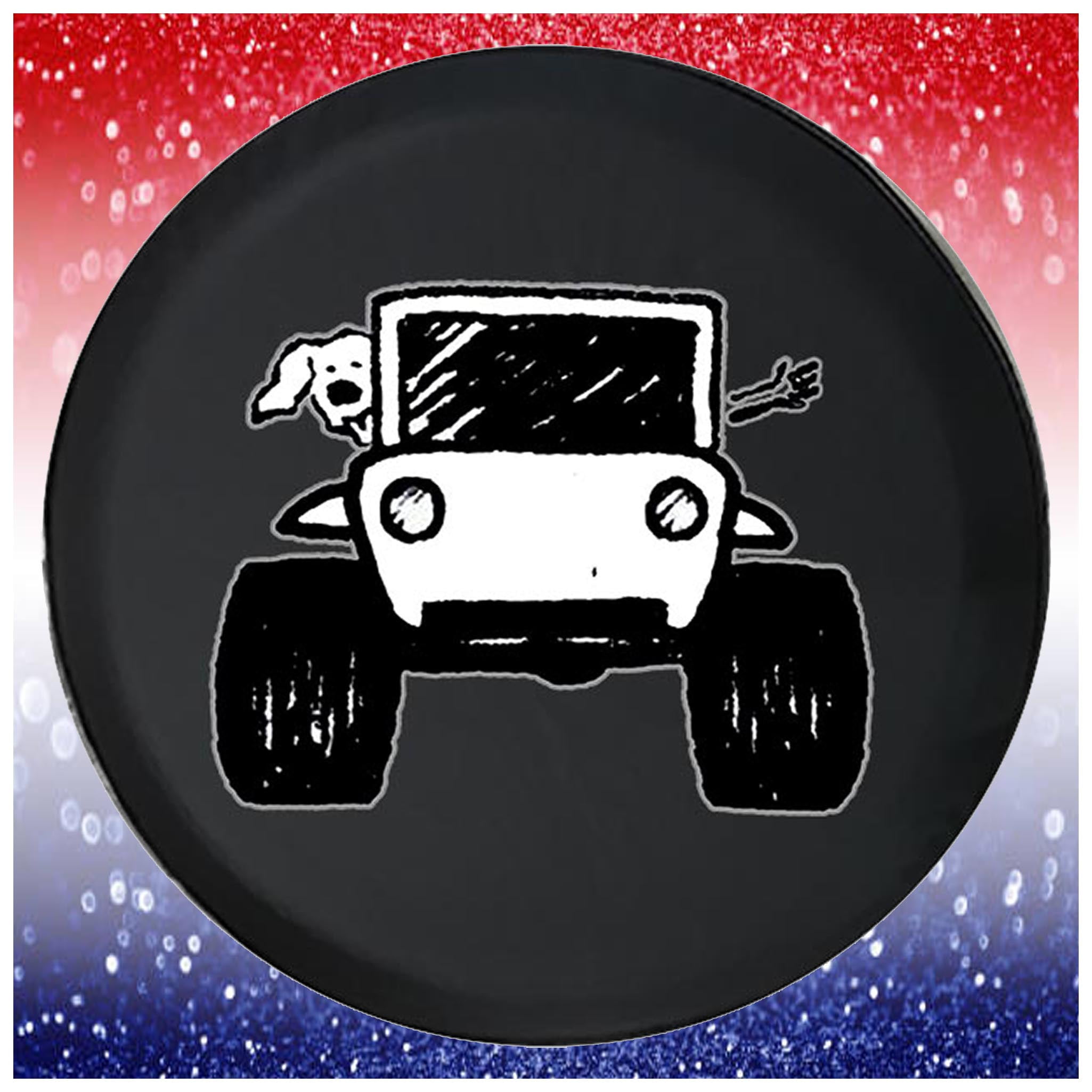 Large Spare Tire cover Driving with The Dog for Adventure paws Tire  Accessories Black 35 Inch