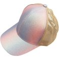 thumbnail image 3 of Casquette de Baseball en Forme de Queue de Poney Chapeau de Soleil de Camionneur Réglable en Maille à Haut Chignon, 3 of 5
