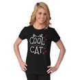 thumbnail image 3 of Crazy Lady Cool Cat Kitten Adorable Womens Slim Fit Graphic Tee Brisco Brands X, 3 of 5