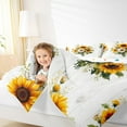 thumbnail image 4 of Manfei Country Floral Bedding Comforter Set,Rustic Botanical Sunflower Twin Comforter Sets,Yellow White Bedding Set For Adult,Breathable Home Decor Reversible,2pcs, 4 of 8