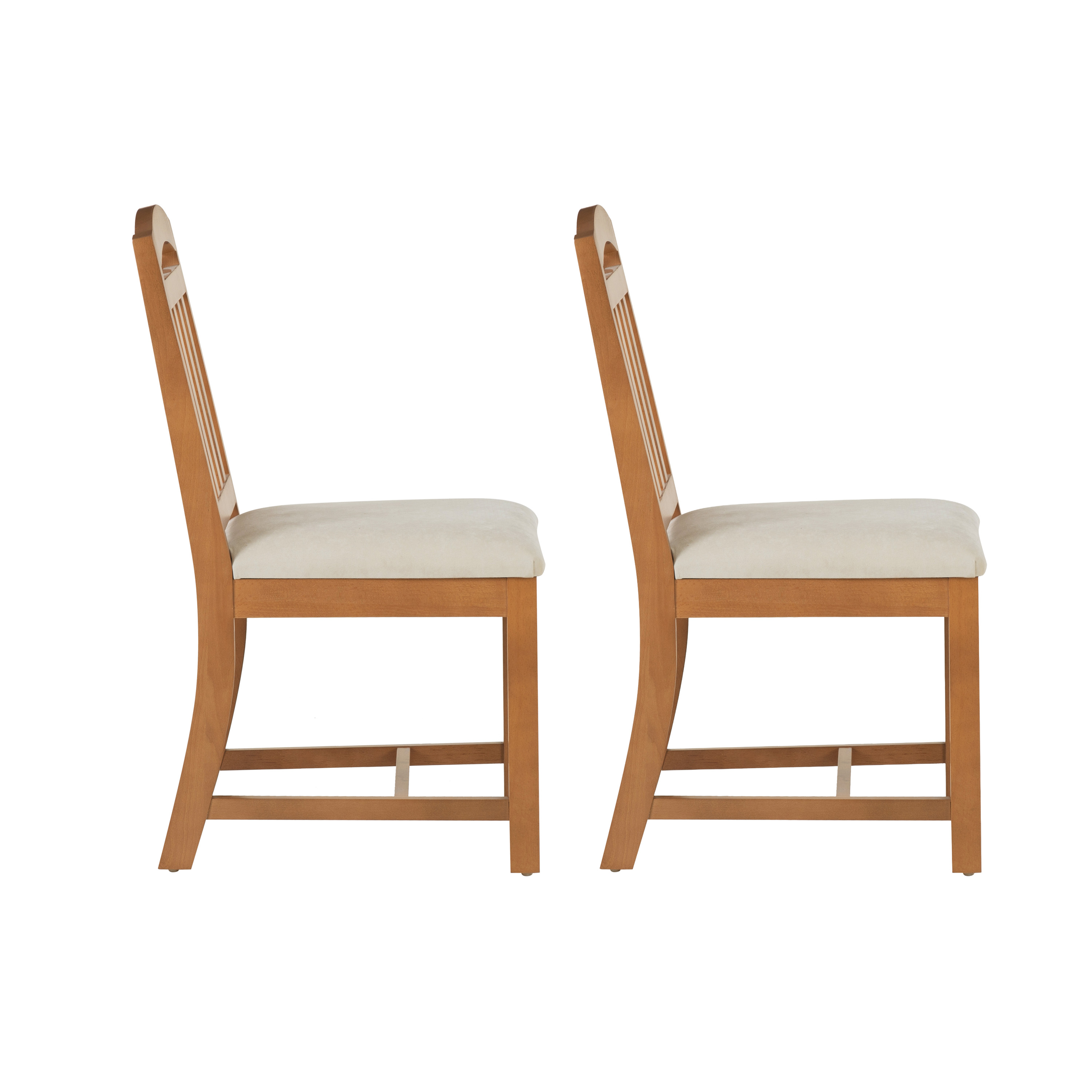 Linon Darlene Slat Back Dining Chair - Set of 2, Brown/Beige