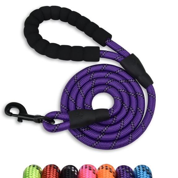 5FT Strong Pet Dog Leash with Soft Padded Handle,Highly Reflective Rope for Night Walking,360-Degree Rotating Metal Buckle Without Tangles,Suitable for Small,Medium and Large Dogs.(5ft)