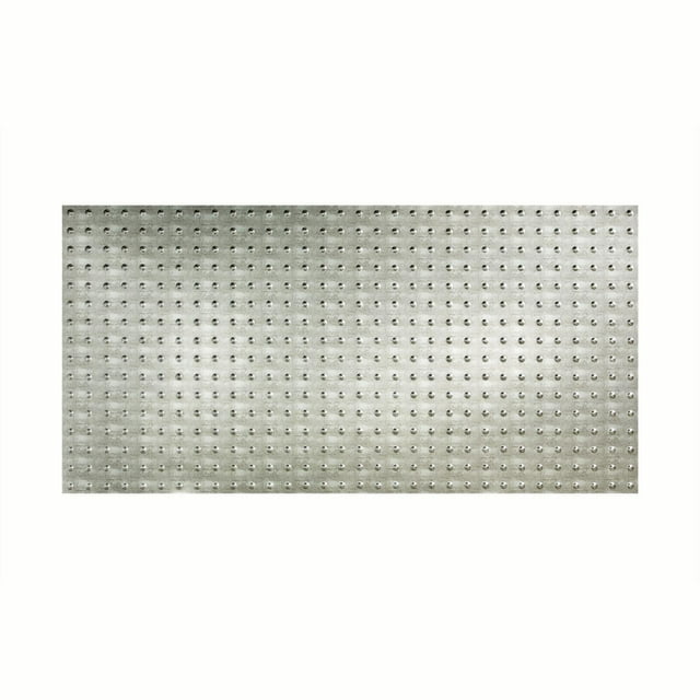 FASÄDE Easy Installation Dome Crosshatch Silver Wall Panel (4' x 8' Panel)
