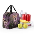 thumbnail image 4 of Yiaed Dog in Lavender Flowers Print Insulated Lunch Bag Reusable Cute Tote Lunch Box, Leakproof Cooler Lunch Bags for Work Office Travel School Picnic, 4 of 5