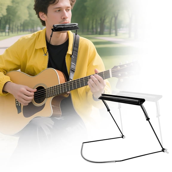 BotaniNest 24 Holes Harmonicas Holder Support Rack Accessory Metal Sturdy Harp Neck Brace Mouth Organ Holder For Performance Musicians