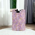 thumbnail image 6 of Yayeee Freestanding Laundry Hamper with Handle Collapsible Large Storage Basket for Clothes, Pastel Pink Marble Pattern, 6 of 7