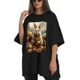 thumbnail image 4 of Plus Size Shirt for Women Oversized Black Tops for Women Short Sleeves Shirt for Women Easter T Shirt Crewneck Shirt for Women M, 4 of 5