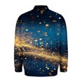 thumbnail image 4 of SERTG Men Christmas Tops Fashion Christmas Print Hoodless Casual Coat Holiday Lapel Collar Zip Shirt Long Sleeve Cardigan Pullover(Dark Blue,M), 4 of 4
