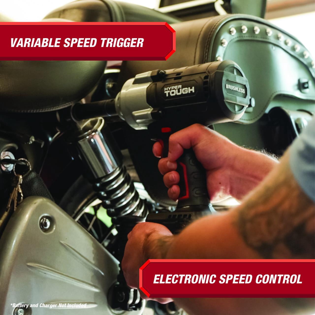 Hyper Tough 20V Max Brushless 1/2 in. High-Torque Cordless Impact Wrench, 900 ft.-lbs., Tool Only