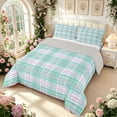 thumbnail image 2 of Manfei Vintage Grid Full Size Comforter Sets,Modern Check Art Bedding Comforter Set,Green White,Light Gray Reversible,3-Piece,1 Comforter and 2 Pillowcases,3-Piece,1 Comforter and 2 Pillowcases, 2 of 7