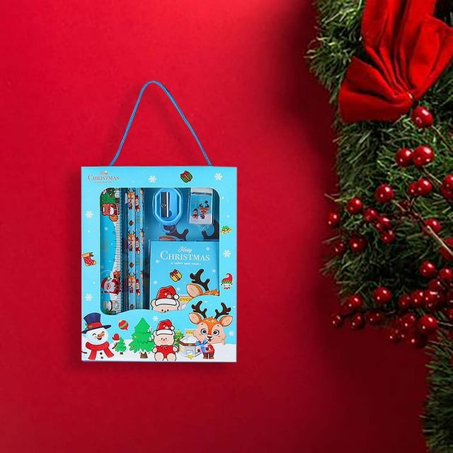 Christmas Kids Stationery Set - Notebook Pencils and Themed Accessories for