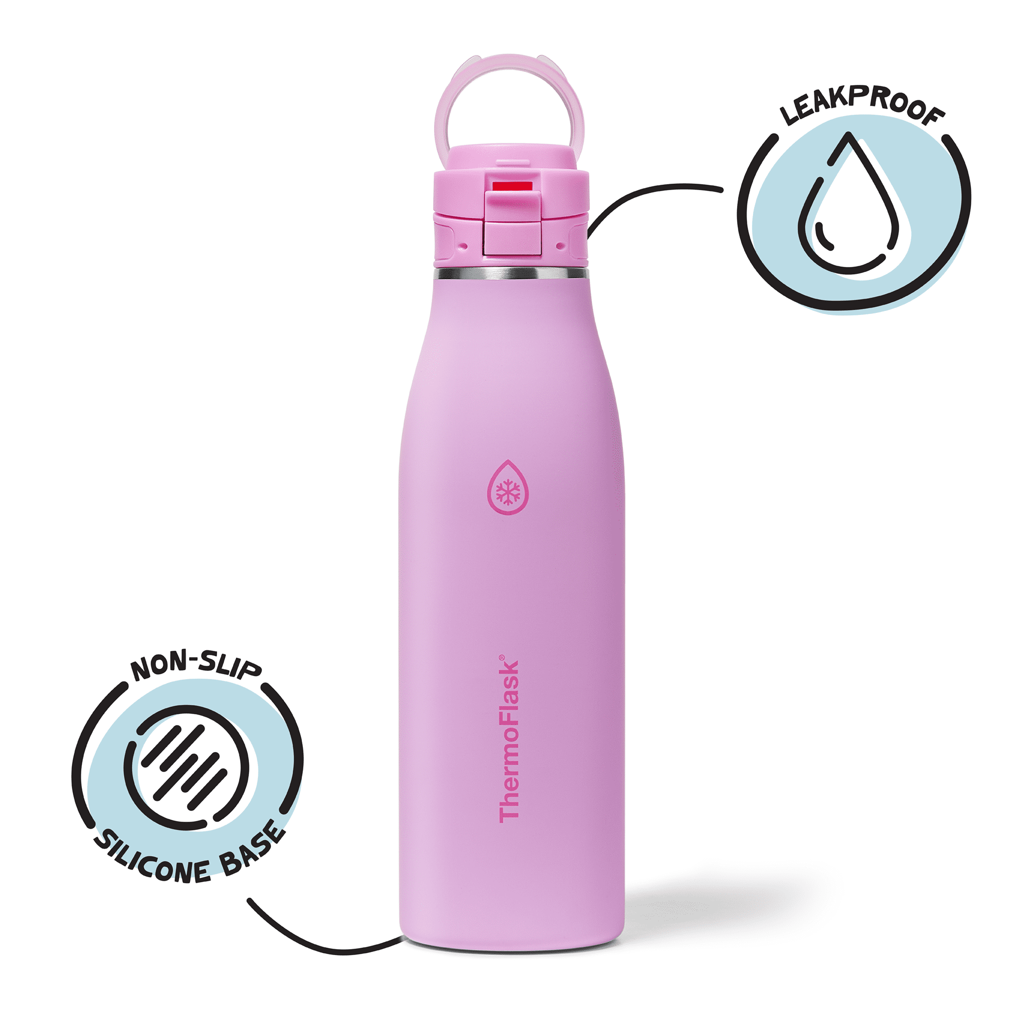 ThermoFlask Traveler 25 oz Insulated Travel Coffee Mug, Durable Stainless Steel, BPA-Free, Dishwasher Safe, Lilac