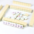thumbnail image 5 of 4 Layer Mahjong Tiles American Mahjong Tile Set 160 Acrylic Layered Mahjong Tiles with Clear Engraving and Carrying Bag for Home Travel Game Nights (Yellow), 5 of 14