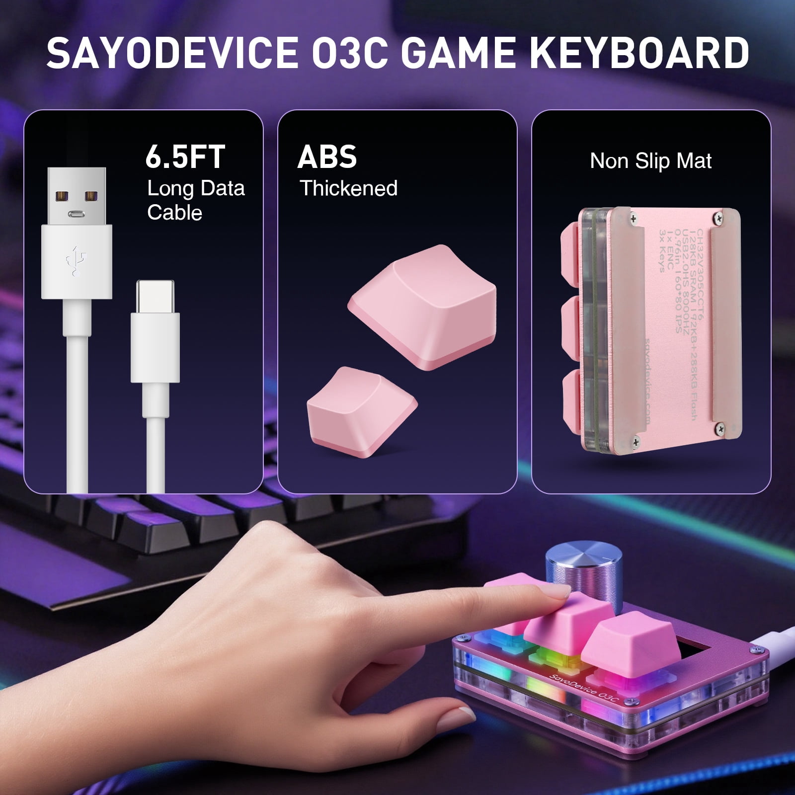 SayoDevice O3C Rapid Trigger Mini Keyboard Magnetic Switches Keyboard OSU Geometry Dash