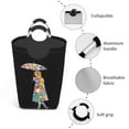 thumbnail image 4 of Waterproof Collapsible Laundry Hamper, Walking Girl Aluminum Handle Laundry Bag Storage Basket, 50L, 4 of 6