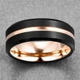 thumbnail image 2 of NUNCAD Tungsten Ring for Men Women 4/6/8/10mm Black/Blue/Gold/Rose Gold/Silver Groove Wedding Bands Beveled Edges Engraved, 2 of 5