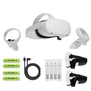 Oculus Quest 2 All-in-One Virtual Reality 256GB Gaming Headset, Touch Controllers, Bundle with 4 AA Batteries Accessories & Touch Controller Grip Cover