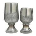 thumbnail image 6 of DecMode 2 Candle Gray Glass Tinted Candle Holder with Textured Exterior, Set of 2, 6 of 7