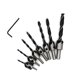 thumbnail image 5 of Juego de brocas avellanadoras, 7 piezas de 5 flautas Brocas avellanadoras de corazón para carpintería Brocas avellanadoras 3-10 mm, 5 of 5