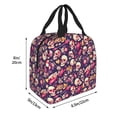 thumbnail image 2 of KLL music Skull record Guitar Print Insulated Lunch Bag Women, Reusable Cute Tote Lunch Box for Adult & Men, Leakproof Cooler Lunch Bags for Work Office Travel Picnic, 2 of 5