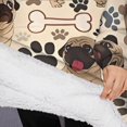 thumbnail image 3 of Oversized Wearable Blanket Hoodie,Pug and Footprint Sherpa Blanket Hoodie with Super Pockets,Super Warm Fuzzy Pullover for Women & Men, 3 of 6