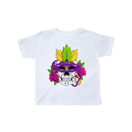 

Inktastic Mardi Gras Skull with Masquerade Mask Gift Toddler Boy or Toddler Girl T-Shirt