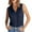 Navy, variant on Ahdbta Women's Sleeveless Button Down Shirts Hidden-Button Front Casual Loose Dressy Blouses V Neck Work Tank Tops