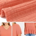 thumbnail image 5 of DARING DIVA Women's Plus Babydoll Tops V Neck Casual Loose Fit Blouses 1X Orange, 5 of 6