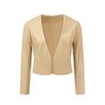 thumbnail image 1 of CHAQUETA DE MUJER INSPIRE CHIC DE CUERO SINTÉTICO, CORTA, SIN COLLAR, ABIERTO EN FRONTAL, CHAQUETAS DE MOTO BIKER M, ORO, 1 of 6