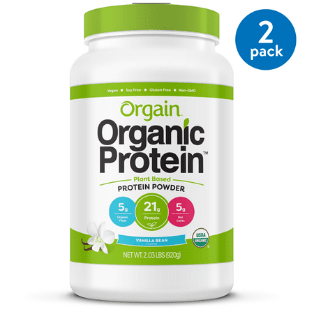 (2 Pack) Orgain Organic Vegan Protein Powder, Vanilla, 21g Protein, 2.0