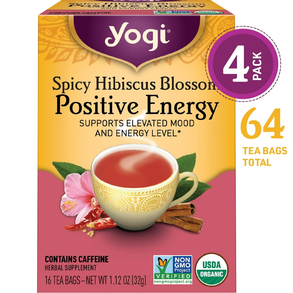 Yogi Tea, Organic, Spicy Hibiscus Blossom, Herbal Tea Bags, 16 Ct, 4