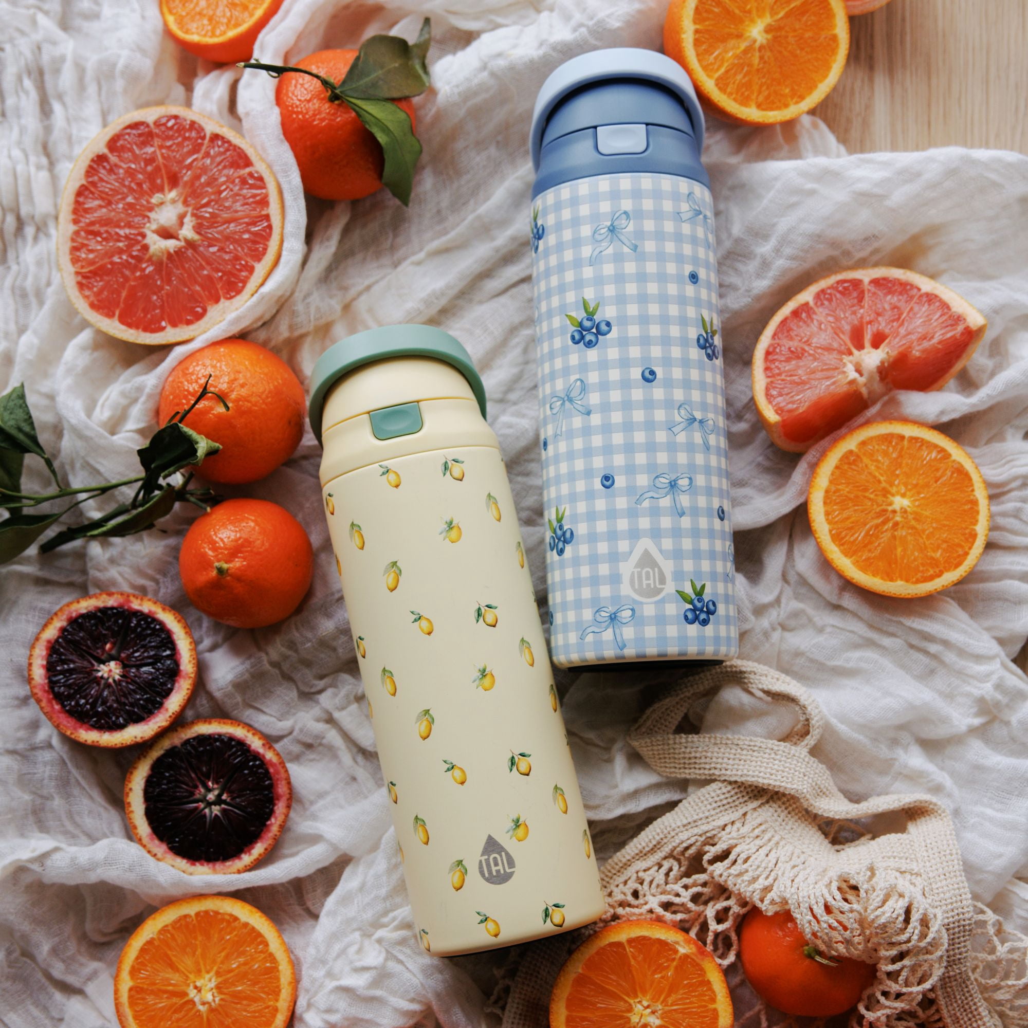 TAL 24oz Stainless Steel 2-in-1 Water Bottle with Straw and Chug Lid, Lemon