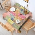 thumbnail image 2 of Pioneer Flower Floral Print Pattern Square Tablecloth,Waterproof Square Table Cover,Wipeable Spillproof Washable Table Cover for Home Kitchen Party Decor 42"X42"(107x107cm), 2 of 6
