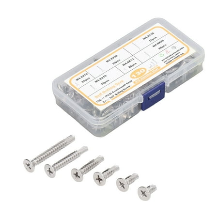 

Flat Head Screw 130PCS Flat Head Self Drilling Screws For Metal