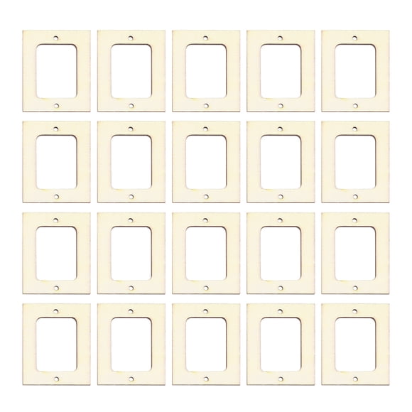 CIMAXIC Cadre DIY 20 Pcs Cadre Photo en Bois Cadre Décoratif Accessoires Artisanaux Faits Main pour Maison Chambre, 1.77"X1.42"X0.16 Pouces